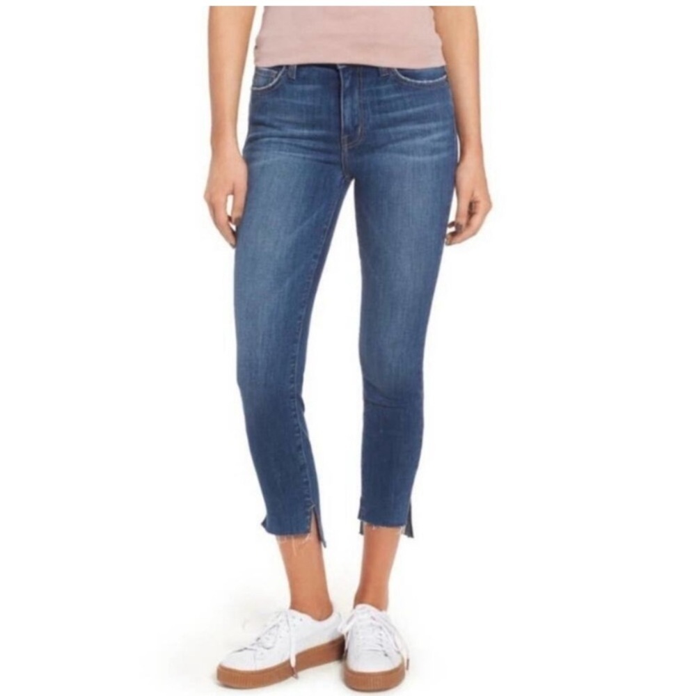 Current/Elliott Stretch Mid Rise Raw Hem Ankle Skinny Jeans 29/30